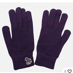 PS Paul Smith Lambswool Knited Purple Gloves NWT